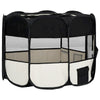 Dog Playpen Black And Cream Polyester, Steel 35.4W x 35.4D x 22.8H