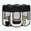Dog Playpen Black And Cream Polyester, Steel 35.4W x 35.4D x 22.8H