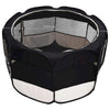 Dog Playpen Black And Cream Polyester And Steel Medium Foldable