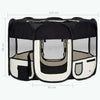 Dog Playpen Black And Cream Polyester And Steel Medium Foldable