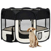 Dog Playpen Black And Cream Polyester And Steel Medium Foldable