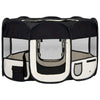 Dog Playpen Black And Cream Polyester, Steel 49.2W x 49.2D x 24H