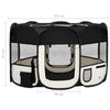 Dog Playpen Black And Cream Polyester, Steel 49.2W x 49.2D x 24H