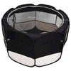 Dog Playpen Black And Cream Polyester Foldable