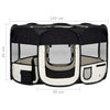 Dog Playpen Black And Cream Polyester Foldable