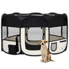 Dog Playpen Black And Cream Polyester Foldable