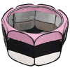 Dog Playpen Pink And Cream Polyester