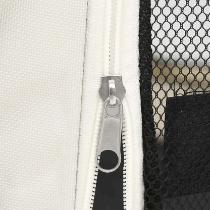 Dog Playpen Blue And Cream Polyester, Steel 35.4W x 35.4D x 22.8H