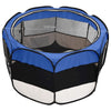 Dog Playpen Blue And Cream Polyester, Steel 43.3W x 43.3D x 22.8H