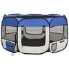 Dog Playpen Blue Polyester Medium Collapsible