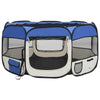 Dog Playpen Blue Polyester Medium Collapsible