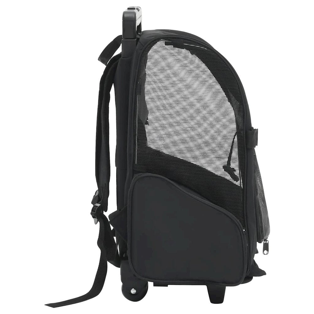 Pet Trolley Black Fabric, Metal Small Foldable