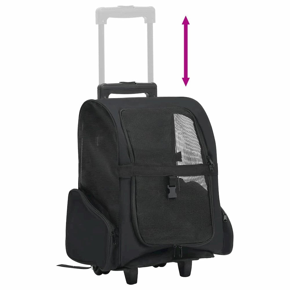 Pet Trolley Black Fabric, Metal Small Foldable