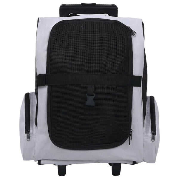 Pet Trolley Grey Fabric Collapsible Rectangular