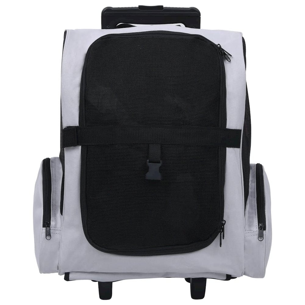 Pet Trolley Grey Fabric Collapsible Pet Trolley Rectangular