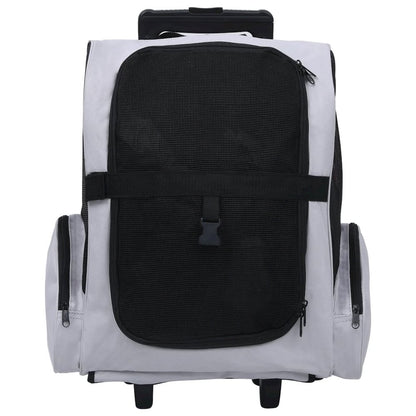 Pet Trolley Grey Fabric Collapsible Pet Trolley Rectangular