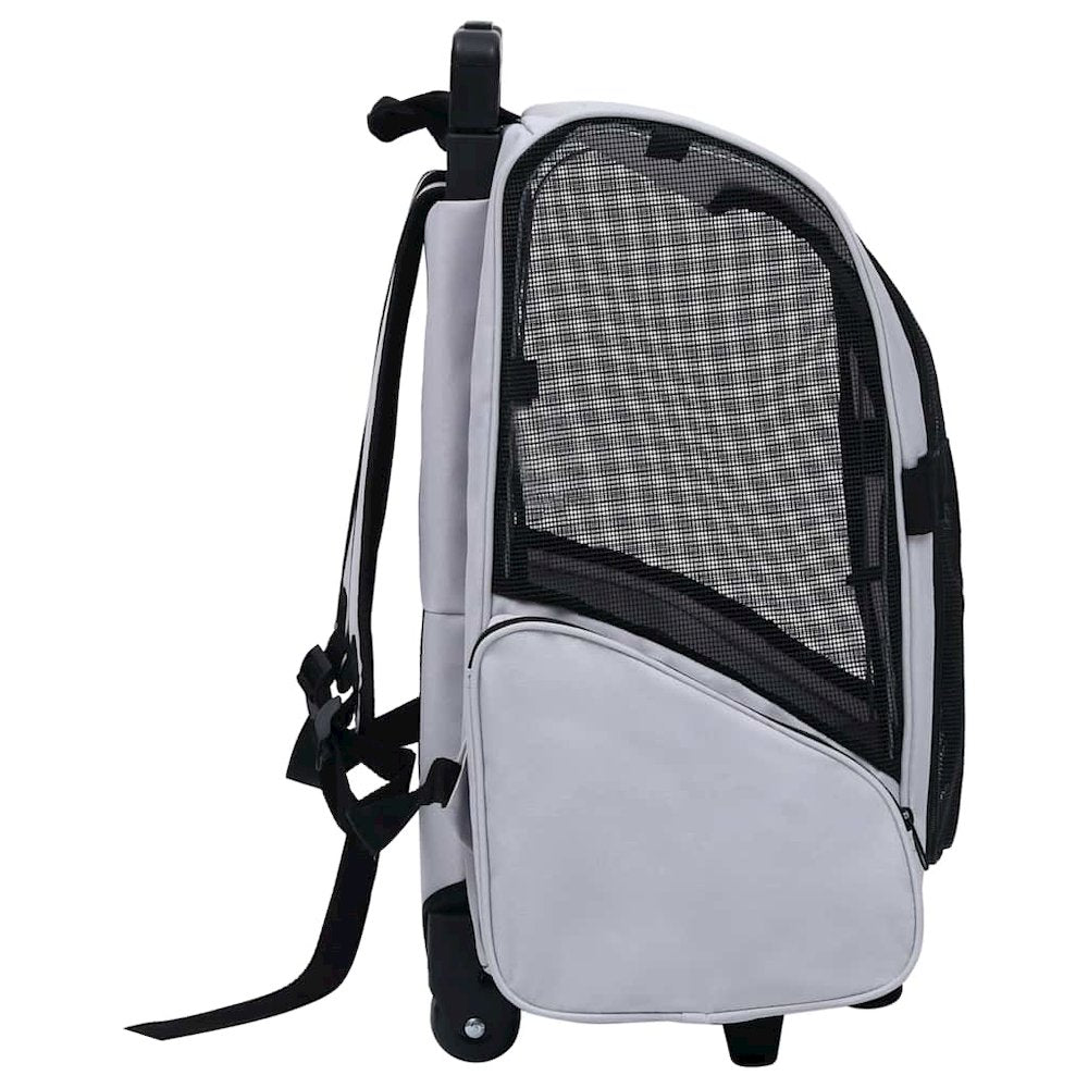 Pet Trolley Grey Fabric Collapsible Pet Trolley Rectangular