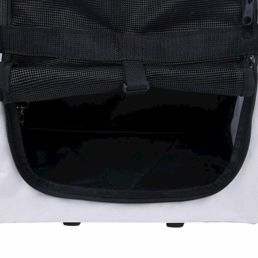 Pet Trolley Grey Fabric Collapsible Pet Trolley Rectangular