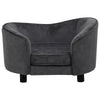 Dog Sofa Dark Grey Plush (80% Polyester, 20% Cotton), Solid Fir Wood