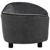 Dog Sofa Dark Grey Plush (80% Polyester, 20% Cotton), Solid Fir Wood