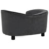 Dog Sofa Dark Grey Plush (80% Polyester, 20% Cotton), Solid Fir Wood
