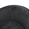 Dog Sofa Dark Grey Plush (80% Polyester, 20% Cotton), Solid Fir Wood