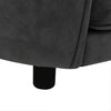 Dog Sofa Dark Grey Plush (80% Polyester, 20% Cotton), Solid Fir Wood