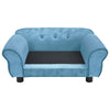 Dog Sofa Turquoise Plush, Foam, Wood Small Removable Covers
