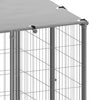 Dog Kennel Silver And Grey Steel, Polyethylene (Pe)