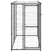 Dog Kennel Black And Silver Powder-Coated Steel, Pe