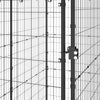 Dog Kennel Black And Silver Powder-Coated Steel, Pe