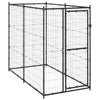 Dog Kennel Black Powder-Coated Steel Large Durable