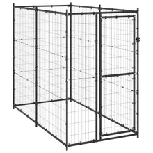 Dog Kennel Black Powder-Coated Steel Large Durable