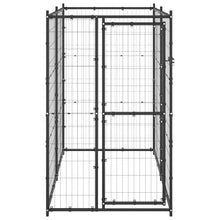 Dog Kennel Black Powder-Coated Steel Large Durable