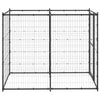 Dog Kennel Black Powder-Coated Steel Large Durable