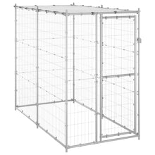 Dog Kennel Silver Galvanized Steel, Pe Large Locks
