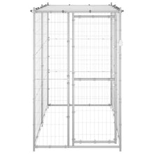 Dog Kennel Silver Galvanized Steel, Pe Large Locks