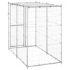 Dog Kennel Silver Galvanized Steel, Pe Large Locks