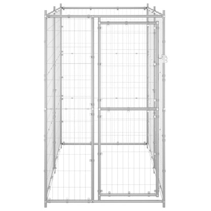 Dog Kennel Silver Galvanized Steel