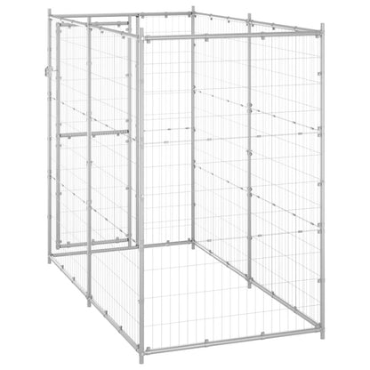 Dog Kennel Silver Galvanized Steel