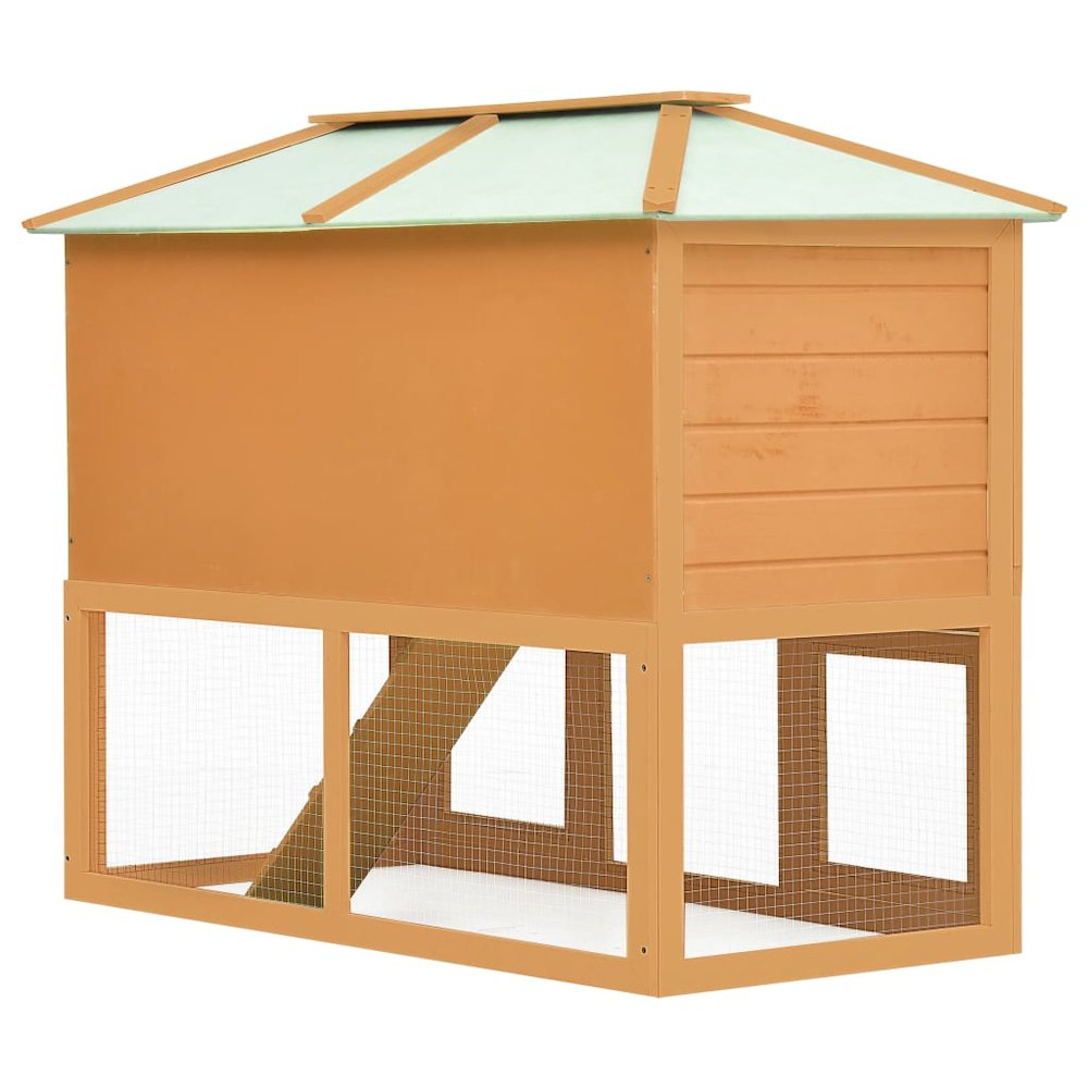 Animal Cage Brown Fir Wood Large Rectangular