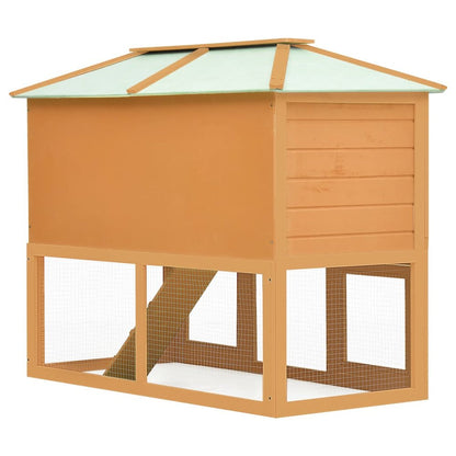Animal Cage Brown Fir Wood Large Rectangular