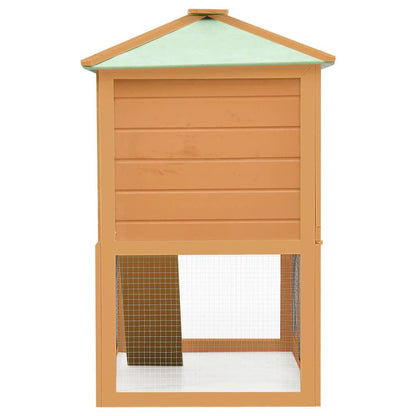 Animal Cage Brown Fir Wood Large Rectangular