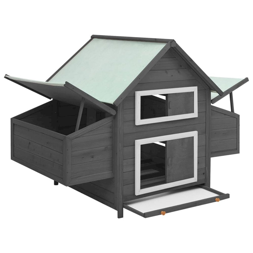 Chicken Coop Grey And White Solid Firwood