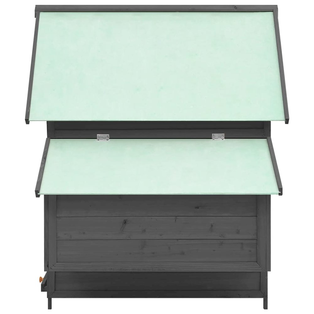 Chicken Coop Grey and White Solid Firwood 59.1x37.8x43.3 in