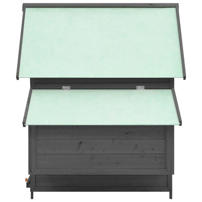 Chicken Coop Grey and White Solid Firwood 59.1x37.8x43.3 in