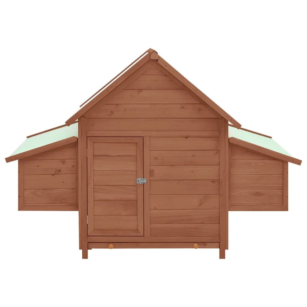 Chicken Coop Mocha and White Solid Firwood and MDF roof