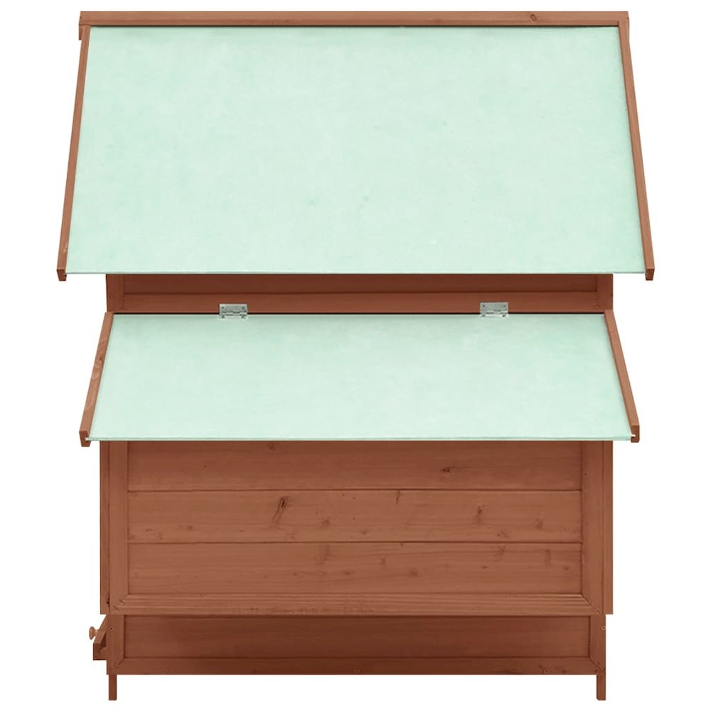 Chicken Coop Mocha and White Solid Firwood and MDF roof