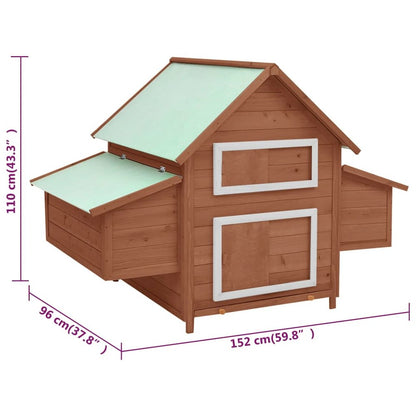 Chicken Coop Mocha and White Solid Firwood and MDF roof