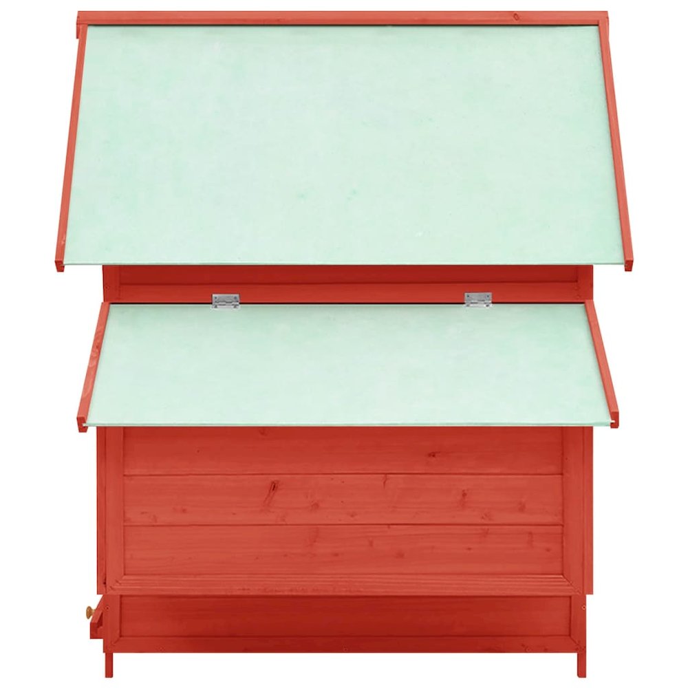 Chicken Coop Red and White Solid Firwood 59.1x37.8x43.3 in